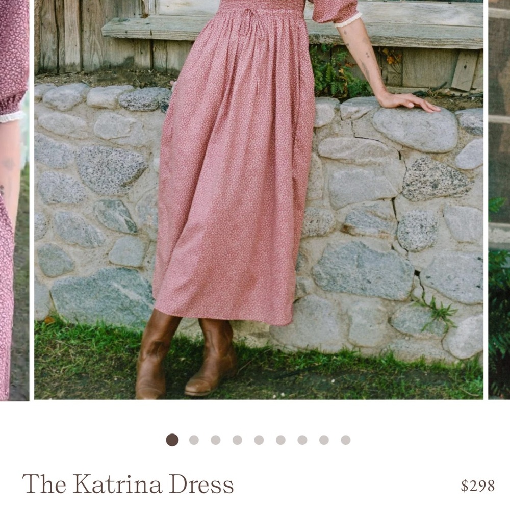 Christy Dawn Smocked Pleated Midi Sundress